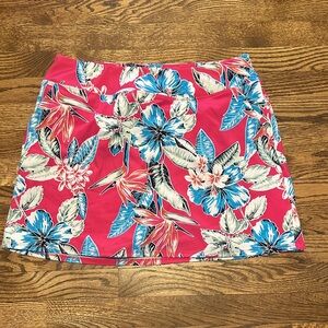 Tommy Bahama Floral Pink Skort (Skirt + Shorts) Golf Tennis Sz Large